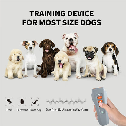 LED Flashing Light Handheld Ultrasonic Bark Arrester Frequency Conversion Dog Training Device(Gray+Orange) - Training Aids by buy2fix | Online Shopping UK | buy2fix