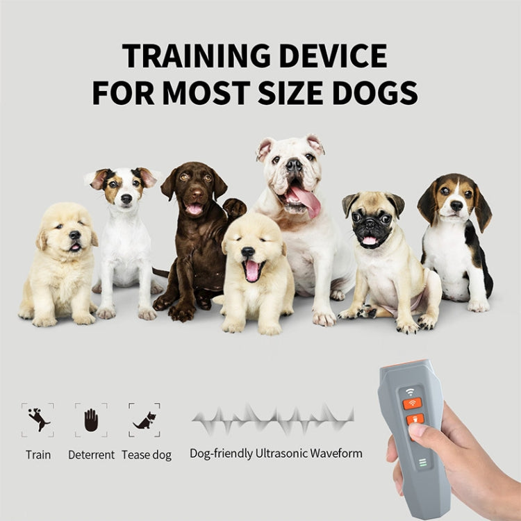 LED Flashing Light Handheld Ultrasonic Bark Arrester Frequency Conversion Dog Training Device(Black+Orange) - Training Aids by buy2fix | Online Shopping UK | buy2fix