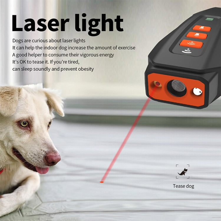 LED Flashing Light Handheld Ultrasonic Bark Arrester Frequency Conversion Dog Training Device(Gray+Orange) - Training Aids by buy2fix | Online Shopping UK | buy2fix