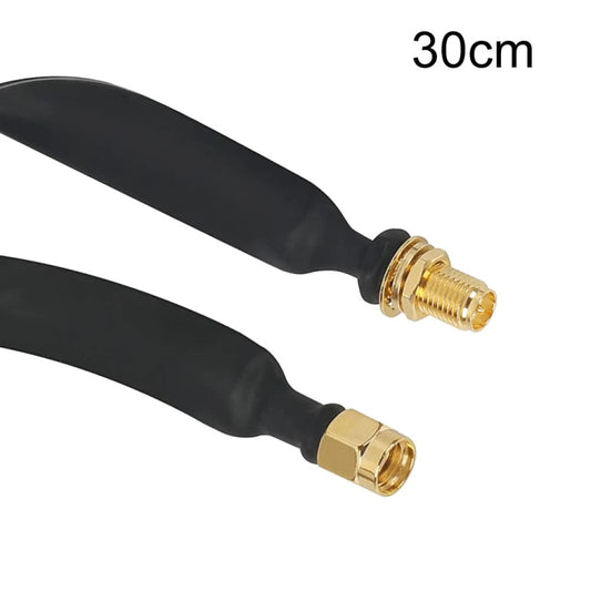 RP-SMA Male To Female  Fiberglass Antenna Through Wall Adapter Cable Flat Window Cable(30cm) - Connectors by buy2fix | Online Shopping UK | buy2fix