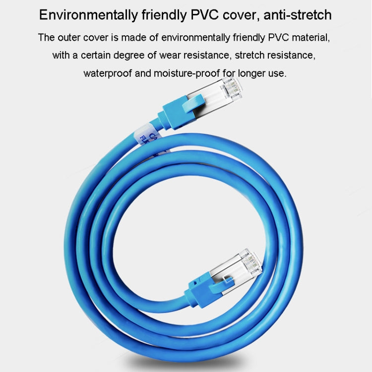 JINGHUA Category 6 Gigabit Double Shielded Router Computer Project All Copper Network Cable, Size: 10M(Blue) - Lan Cable and Tools by JINGHUA | Online Shopping UK | buy2fix