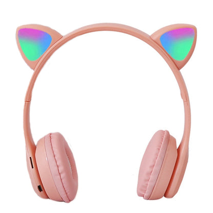 P47M LED Light-emitting Cat Ears Gaming Bluetooth Wireless Headset(Pink) - Headset & Headphone by buy2fix | Online Shopping UK | buy2fix