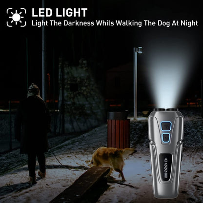 Dog Repeller Ultrasonic Pet Anti-Barking Training Device High Power Dog Repellent With LED Flashlight(Gray) - Training Aids by buy2fix | Online Shopping UK | buy2fix