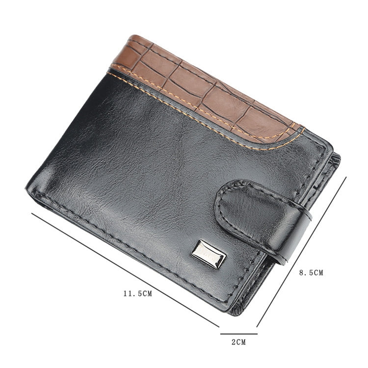 Baellerry M1078 Splicing Leather Casual Men Wallet With Buckle Multi-Card Slot Coin Purse(Brown) - Wallets by Baellerry | Online Shopping UK | buy2fix