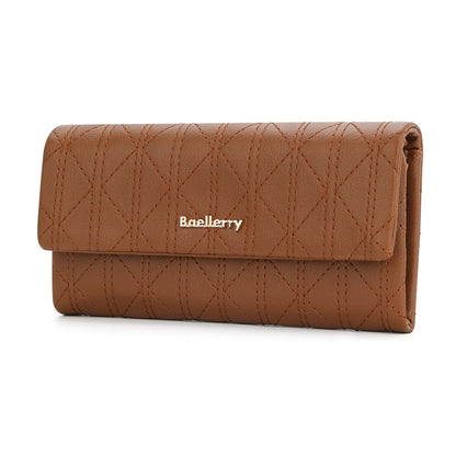 Baellerry N8918 Ladies Long Large Capacity Wallet Magnetic Buckle Clutch Phone Bag(Brown) - Handbags by Baellerry | Online Shopping UK | buy2fix