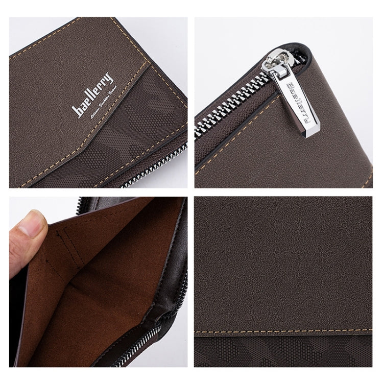 Baellerry D5106 RFID Anti-theft Retro Zipper Wallet Spliced Short Coin Purse(Coffee) - Antimagnetic RFID Package by Baellerry | Online Shopping UK | buy2fix