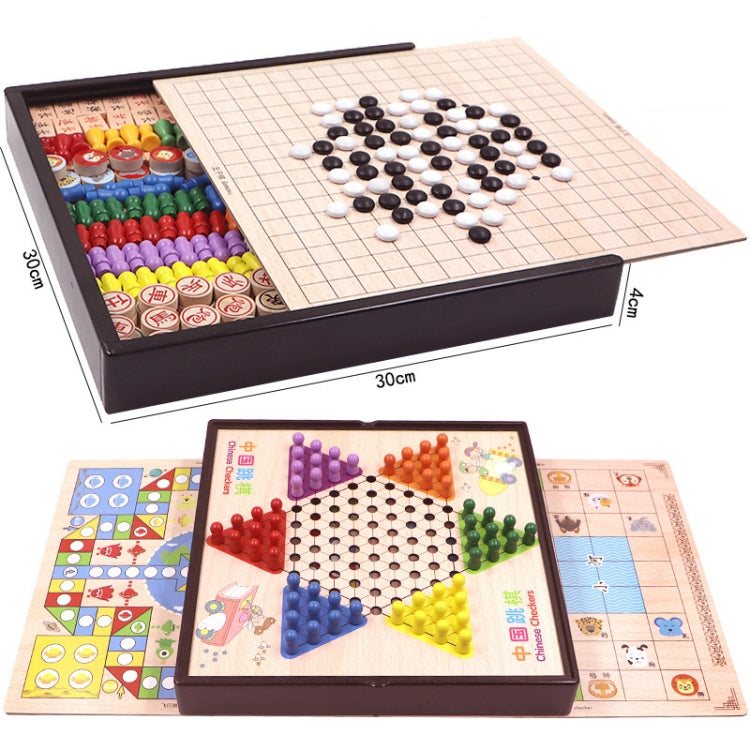 3 in 1 E Model Wooden Multifunctional Parent-Child Interactive Children Educational Chessboard Toy Set - Table Games by buy2fix | Online Shopping UK | buy2fix