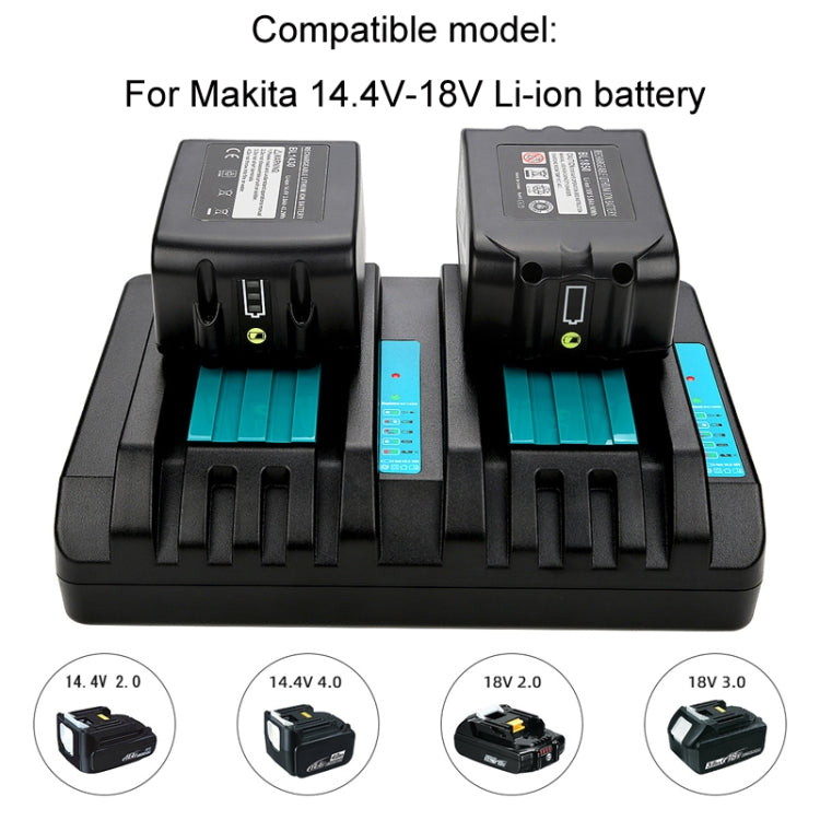 For Makita DC18RC 14.4-18V Lithium Battery Dual Charger, Specification: UK Plug - Electric Saws & Accessories by buy2fix | Online Shopping UK | buy2fix