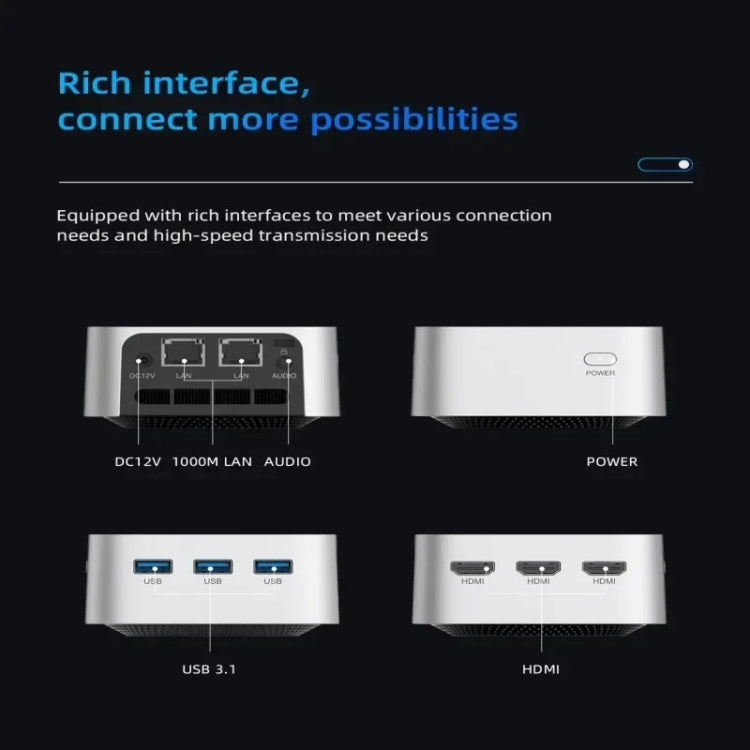 T8Plus Alder Lake-N100 4K Dual Band WIFI Bluetooth Office Game Portable Mini PC, Spec: 16G 256G UK Plug - Windows Mini PCs by buy2fix | Online Shopping UK | buy2fix