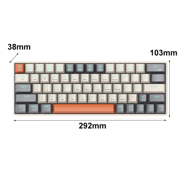 T-WOLF T60 63 Keys Office Computer Gaming Wired Mechanical Keyboard, Color: White - Wired Keyboard by T-WOLF | Online Shopping UK | buy2fix