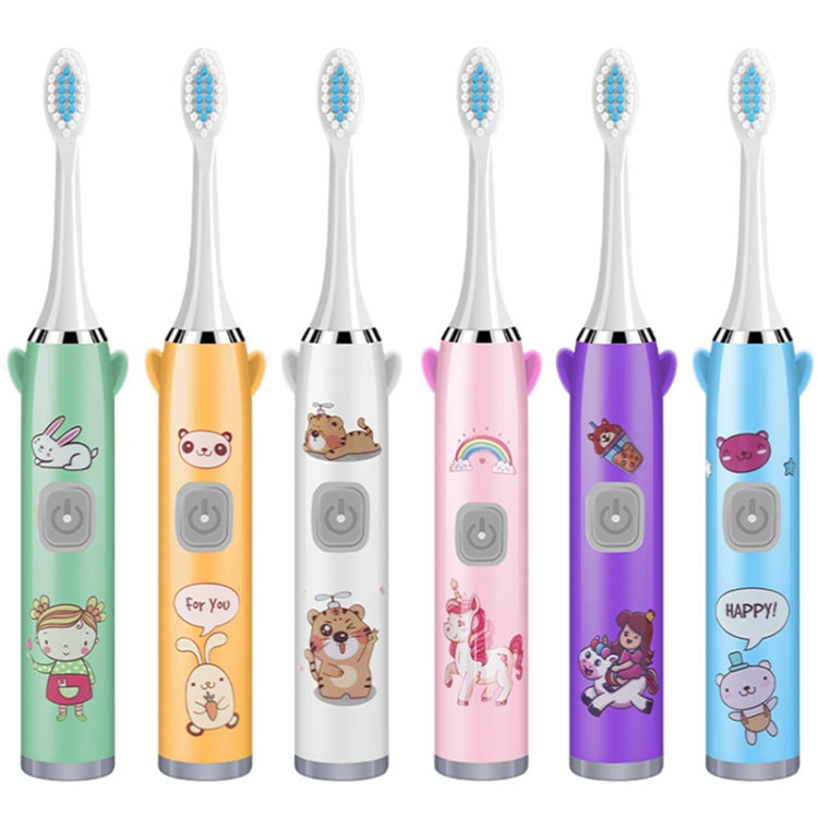 USB Charging Fully Automatic Ultrasonic Cartoon Children Electric Toothbrush, Color: Blue with 6 Heads - Toothbrushes by buy2fix | Online Shopping UK | buy2fix