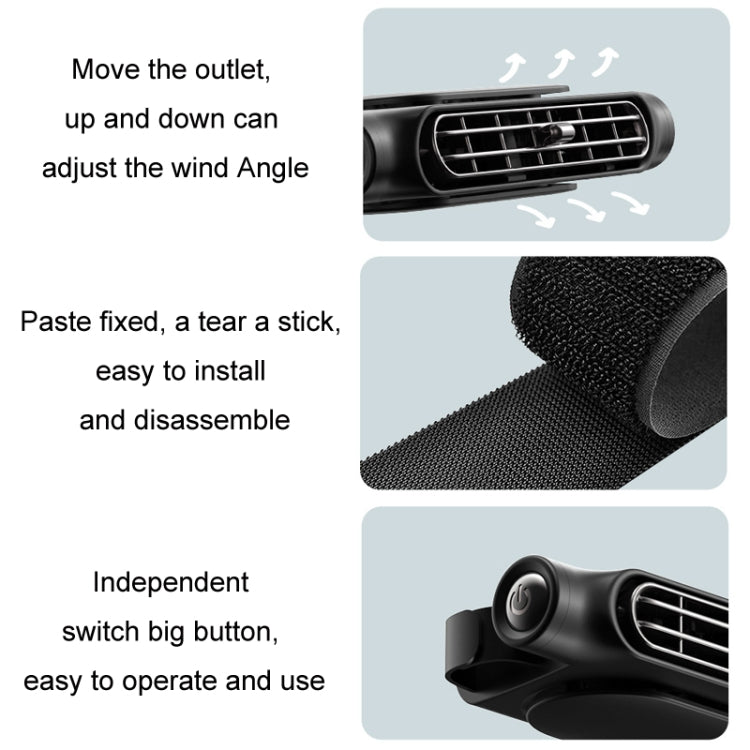 Car Turbine High Wind USB Plug-in Seat Back Fan(CF03 Black) - Heating & Fans by buy2fix | Online Shopping UK | buy2fix