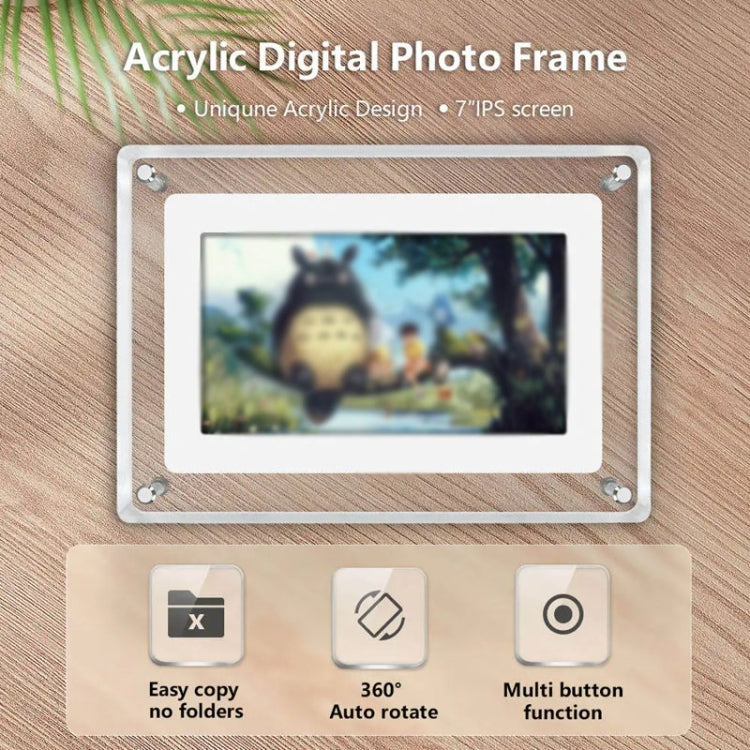 7 Inch Acrylic HD Digital Photo Frame Desktop Smart Motion Video Player Ornament(EU Plug) - 1.5-7.0 inch by buy2fix | Online Shopping UK | buy2fix