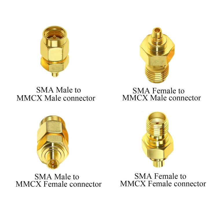 SMA Male To MMCX Female Coaxial Adapter Kit Brass Coaxial Connector RF Antenna Adapter - DVB-T & Simulation Antenna by buy2fix | Online Shopping UK | buy2fix