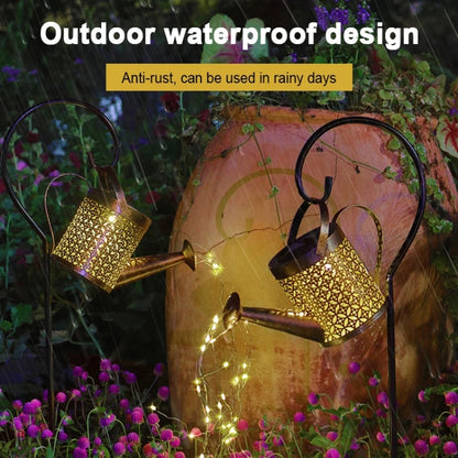 Iron Hollow Projection Light Solar Outdoor Waterproof Garden Kettle Light Lawn Landscape Ground Plug Decorative Light, Style: Small - Solar Lights by buy2fix | Online Shopping UK | buy2fix