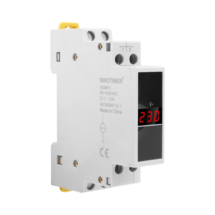 SINOTIMER SDM011 Modular Din Rail Type AC Single-Phase Digital Voltmeter Electronic Instrumentation - Current & Voltage Tester by SINOTIMER | Online Shopping UK | buy2fix