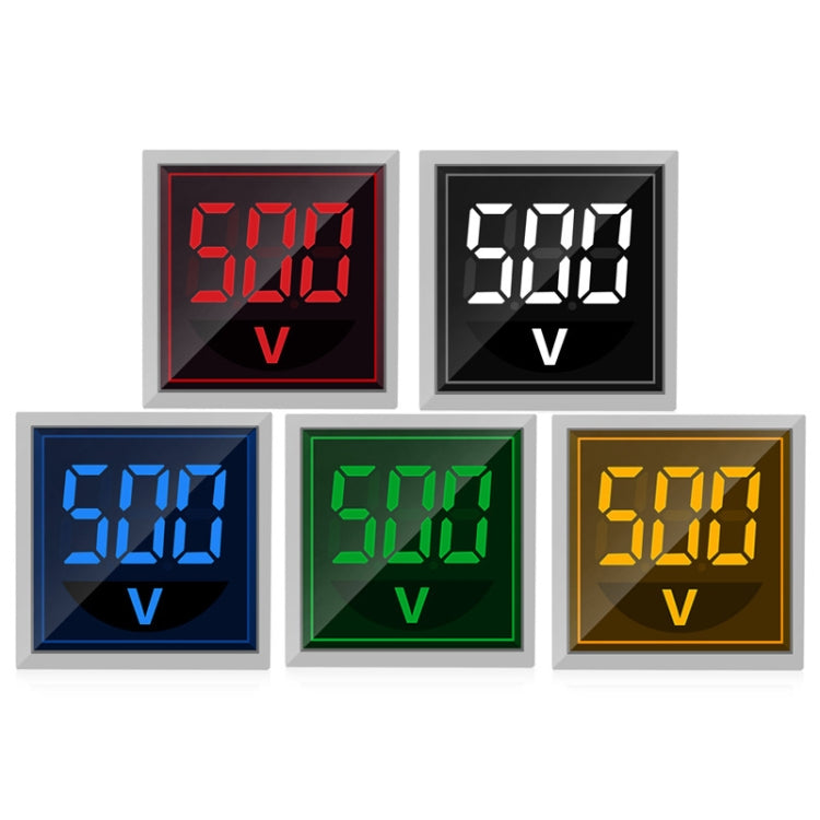 SINOTIMER ST17V AC Voltage Signal Indicator 22mm Square LED Digital Display Voltage Head AC 60-500V(01 Red) - Current & Voltage Tester by SINOTIMER | Online Shopping UK | buy2fix