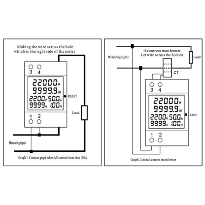 SINOTIMER SDM009 Din Rail Single-Phase Voltage Current Frequency Power Factor Electricity Multifunctional Meter, Model: AC40-300V External - Current & Voltage Tester by SINOTIMER | Online Shopping UK | buy2fix