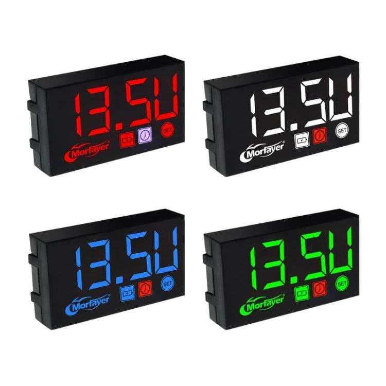 Compact LED Digital Display Time Voltmeter, Specification: 3 in 1 Green - Electrical Instruments by buy2fix | Online Shopping UK | buy2fix