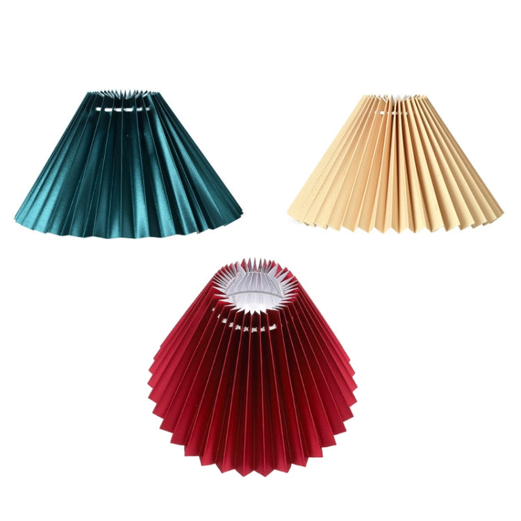 Table Lamp Shade Pleated KD Bedside Fabric Woven Lampshade Bedroom Floor Lamp Housing(Dark Green) - Lamp Shades by buy2fix | Online Shopping UK | buy2fix