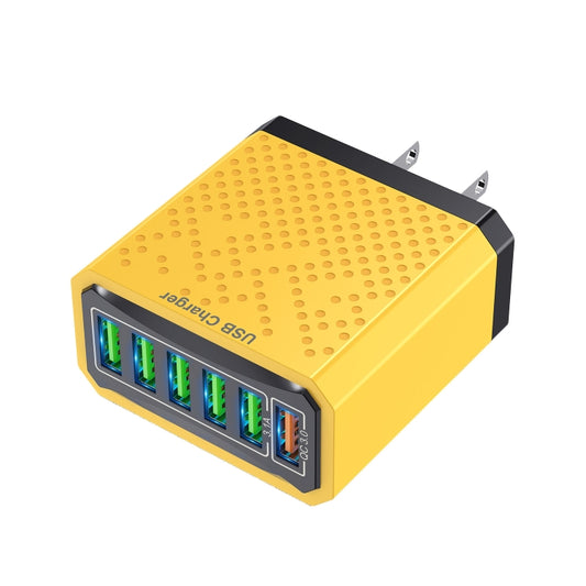 6-Ports Multifunctional Quick Charging USB Travel Charger Power Adapter, Model: Yellow US Plug - USB Charger by buy2fix | Online Shopping UK | buy2fix