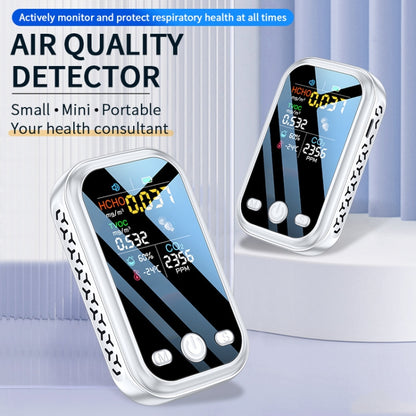 5 In 1  Air Quality Monitor TVOC HCHO CO2 Detector Temperature Humidity Tester(White) - Air & Water Quality Tester by buy2fix | Online Shopping UK | buy2fix