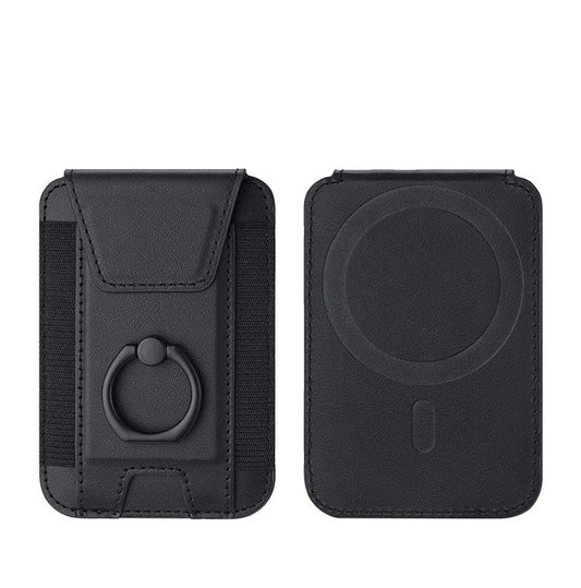 Magsafe Card Holder with Ring Elastic Wallet For iPhone 15/14/13/12 Series(Black) - Others Accessories by buy2fix | Online Shopping UK | buy2fix