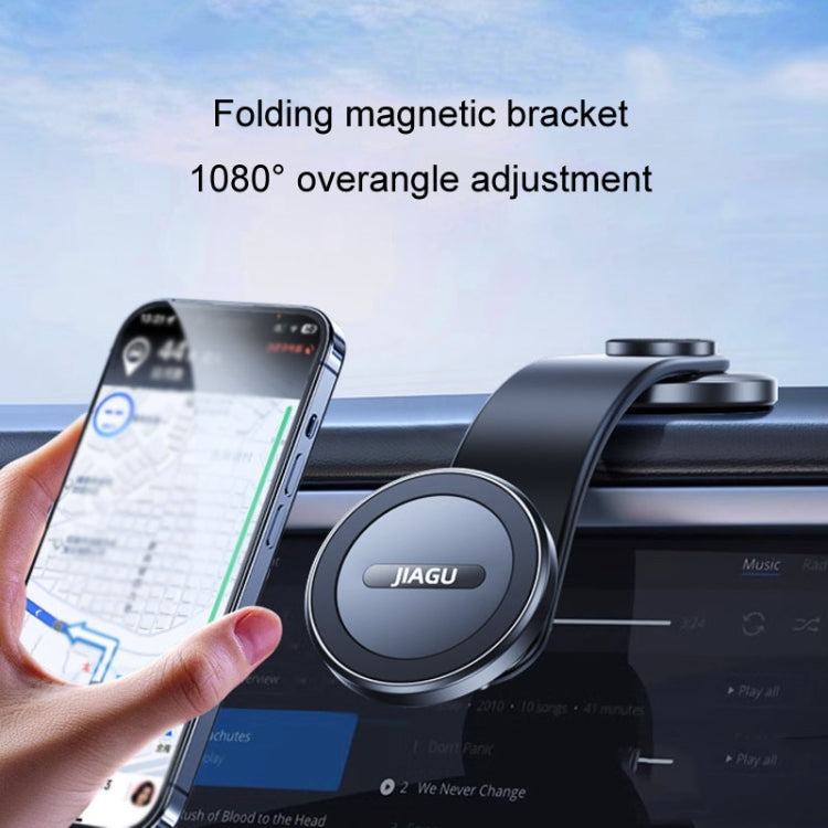 JIAGU Car Suction Cup Type Magsafe Mobile Phone Bracket Telescopic Instrument Panel Car Navigation Rack(Black) - Car Holders by JIAGU | Online Shopping UK | buy2fix