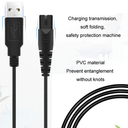 1.25m For Shaver / Water Refill Device USB TTo 8-Figure Tail Charging Cable Power Cord(White) - Accessories by buy2fix | Online Shopping UK | buy2fix