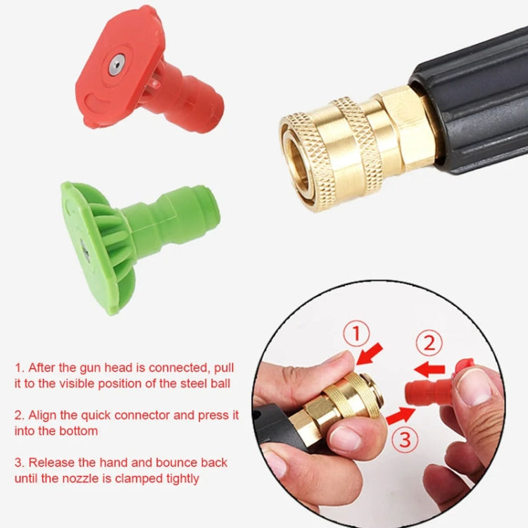 High-pressure Car Washer Nozzle Fan-shaped 1/4 Quick Plug Connector Water Rifle Parts, Specification: 40 Degree (1.1 Nozzle) - Car Washer & Accessories by buy2fix | Online Shopping UK | buy2fix