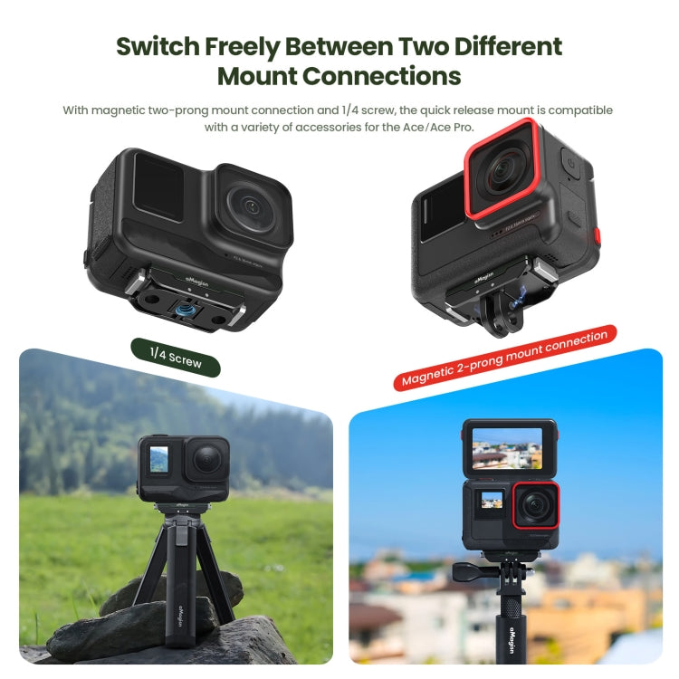 AMagisn Metal Magnetic Quick Release + Top Cover, For Insta360 Ace / Ace Pro / X3 / X2 / GoPro HERO12 Black - Mount & Holder by aMagisn | Online Shopping UK | buy2fix