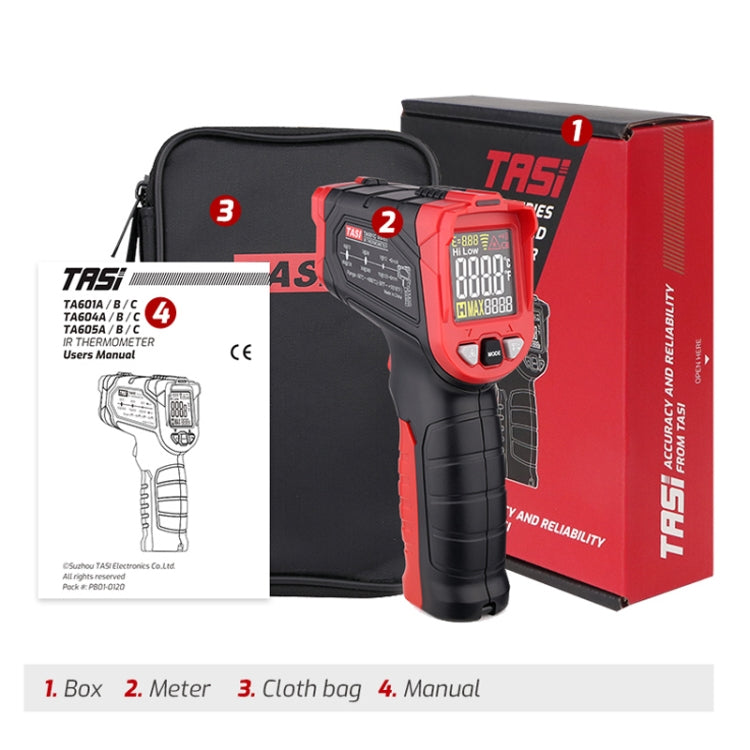 TASI TA601C -50-880 Degrees Celsius Infrared Thermometer Electronic Color Screen Thermometer - Thermostat & Thermometer by TASI | Online Shopping UK | buy2fix