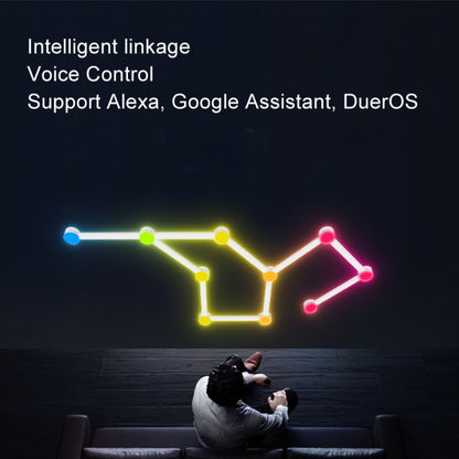 JSK-P30 9 Sections Smart WiFi Bluetooth Splicing Atmosphere Light Sound Control Constellation Light Support Amazon Alexa / Google Assistant / DuerOS US Plug(White) - Novelty Lighting by buy2fix | Online Shopping UK | buy2fix