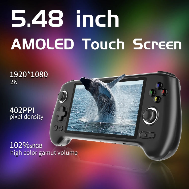 ANBERNIC RG556 Handheld Game Console Android 13 System 5.48-Inch AMOLED Screen WIFI Bluetooth Game Player 128GB+256GB(Black) - Pocket Console by ANBERNIC | Online Shopping UK | buy2fix