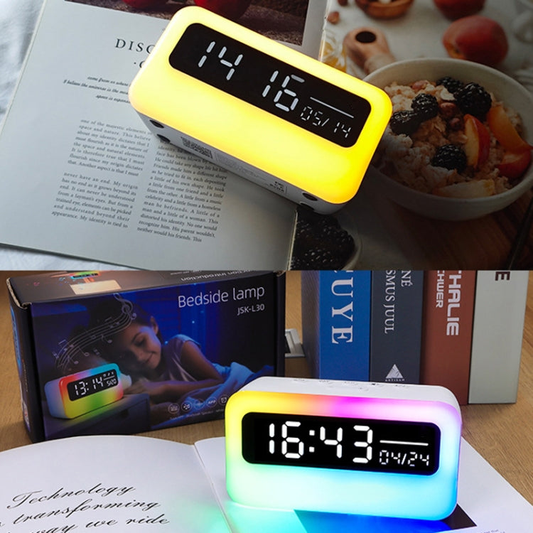 JSK-L30 Bluetooth Speaker Atmosphere Alarm Clock Regularly Wake Up APP Smart Home Charging Night Light(White) - Alarm Clocks by buy2fix | Online Shopping UK | buy2fix