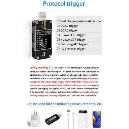 FNIRSI FNB38 USB Voltage And Current Meter Capacity Fast Charging Protocol Tester(Black) - Current & Voltage Tester by FNIRSI | Online Shopping UK | buy2fix