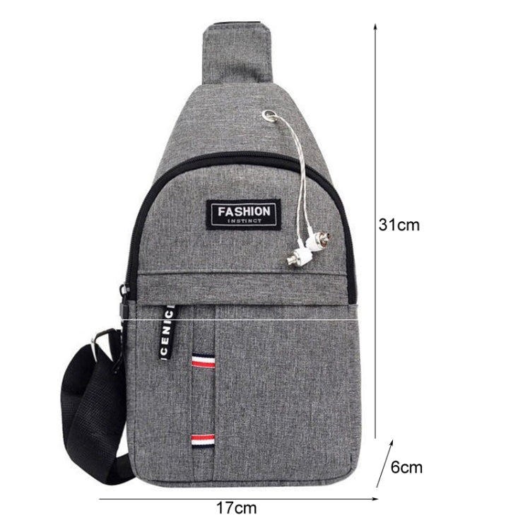 Men Chest Bag Casual Sports Shoulder Crossbody Bag Canvas Backpack(Black) - Single-shoulder Bags by buy2fix | Online Shopping UK | buy2fix