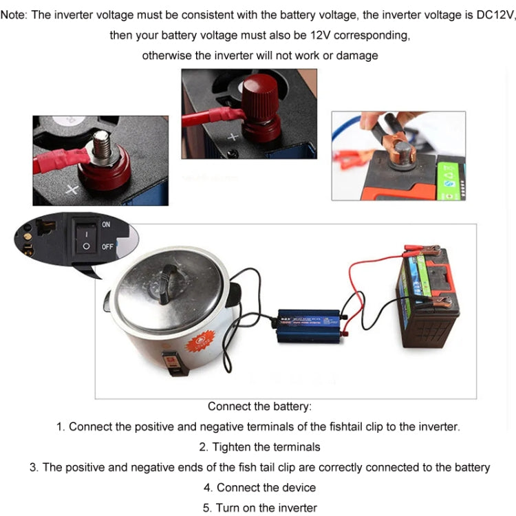 500W/12V24V Convert To 220V Dual Voltage Modified Sine Wave Inverter - Modified Square Wave by buy2fix | Online Shopping UK | buy2fix