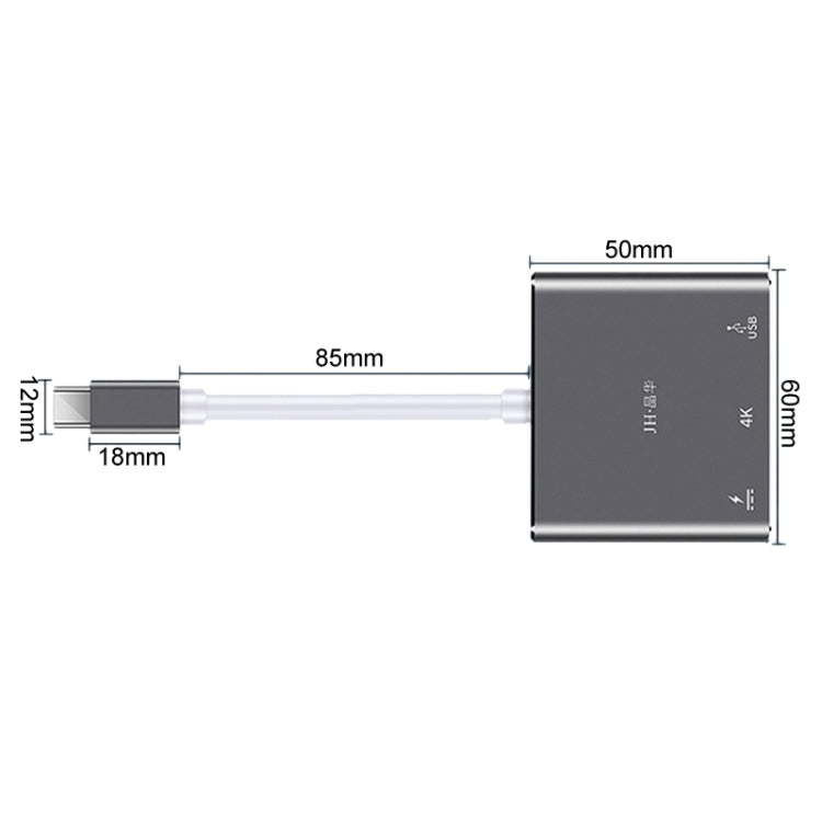 JINGHUA Z330 3 In 1 Type-C Docking Station HDMI 4K Adapter USB3.0 Interface Converter - Cable & Adapters by JINGHUA | Online Shopping UK | buy2fix