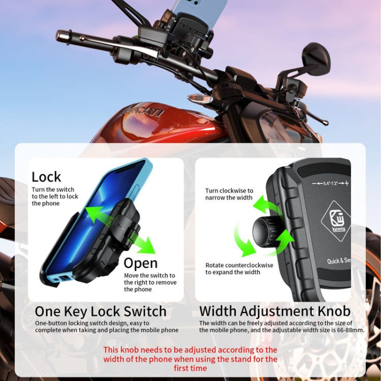 Kewig Electrical Bike Vigorously Clip Base Bracket Outdoor Cycling Cell Phone Navigation Holder, Model: M8SP-C4 - Holder by Kewig | Online Shopping UK | buy2fix