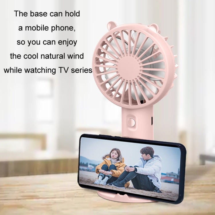 Mini USB Handheld Fan Rechargeable Portable Desktop Phone Holder(Pink) - Electric Fans by buy2fix | Online Shopping UK | buy2fix