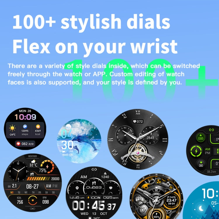 F207 Smart Watch 1.35-Inch Narrow Edge Screen Supports Bluetooth Calls / 24H Health Monitoring / 150+ Sports Modes, Color: Silver Gray Silicone - Smart Watches by buy2fix | Online Shopping UK | buy2fix