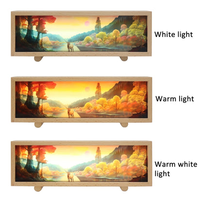 Warm Light Touch Control Wooden Acrylic Atmosphere Lightbox Decoration Painting Night Light(Beech) - Night Lights by buy2fix | Online Shopping UK | buy2fix