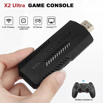 X2 Ultra Video Game Stick Console With 2.4G Double Wireless Controller 64GB - Pocket Console by buy2fix | Online Shopping UK | buy2fix