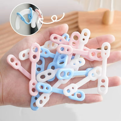 100pcs Clothes Drying Rack Windproof Hook Anti-slip Fixed Hook Buckle Silicone Strip(Colorful) - Retaining Clips by buy2fix | Online Shopping UK | buy2fix