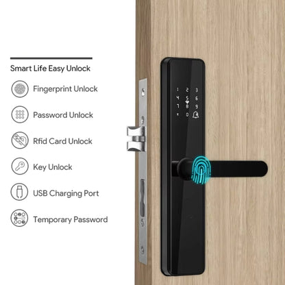 Locstar A50 Smart Fingerprint Lock Electronic Indoor Lock Apartment Lock With Handle - Door Lock by Locstar | Online Shopping UK | buy2fix