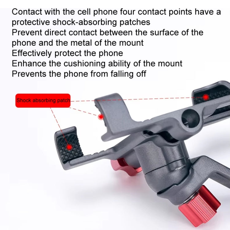 PROMEND Aluminum Alloy Cell Phone Holder Adjustable Angle Rotating Motorcycle Navigation Support, Style: SJJ-299E Rearview Mirror Black - Holder by PROMEND | Online Shopping UK | buy2fix