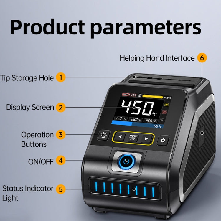 FNIRSI 200W Intelligent Constant Temperature Electric Soldering Iron Station, Set: EU Plug F210 K Head - Electric Soldering Iron by FNIRSI | Online Shopping UK | buy2fix