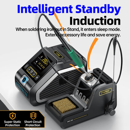 FNIRSI 200W Intelligent Constant Temperature Electric Soldering Iron Station, Set: US Plug F210 Upgrade 3 Heads - Electric Soldering Iron by FNIRSI | Online Shopping UK | buy2fix