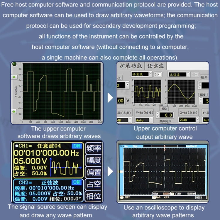 JUNTEK Programmable Dual-Channel DDS Function Arbitrary Waveform Signal Generator, Frequency: 15MHz(AU Plug) - Other Tester Tool by buy2fix | Online Shopping UK | buy2fix